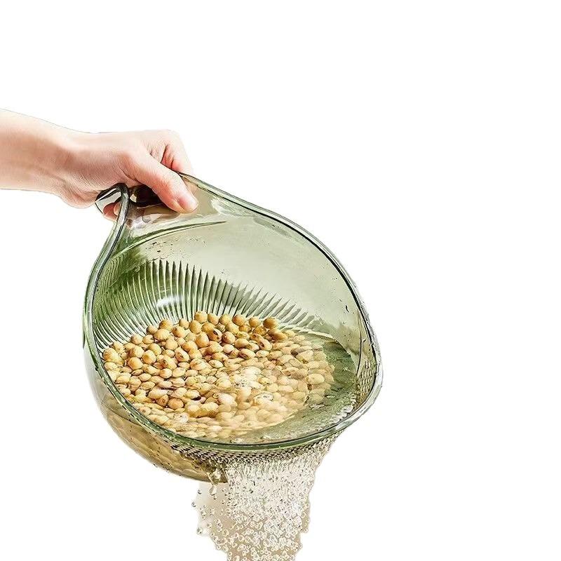 Rice Washing Sieve Basket: Multi-functional Kitchenware for Draining and Washing Vegetables & Rice, with Handle.