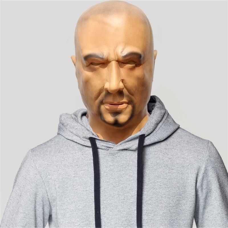 Bald Man Latex Mask One size fits all adults бежевый
