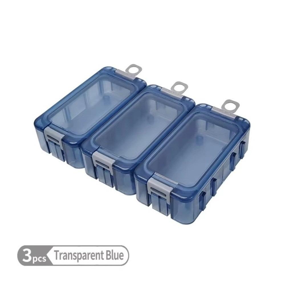3pcs Plastic Fishing Tackle Box Mini Fishing Accessory Box Bait Storage Box Lure Fishing