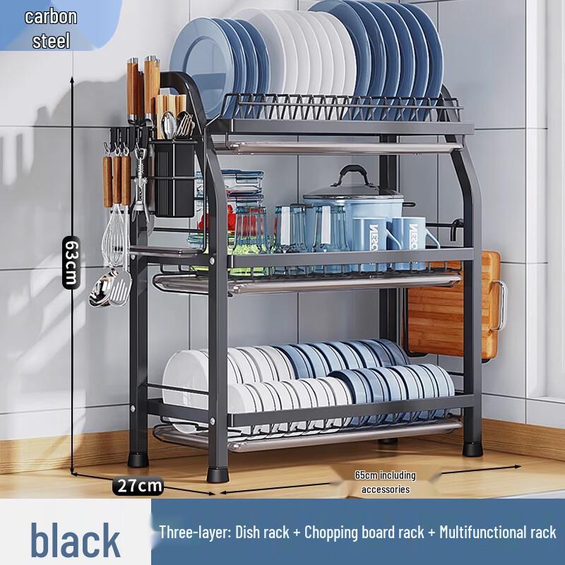 3-Tier Countertop Kitchen Dish Drying Rack