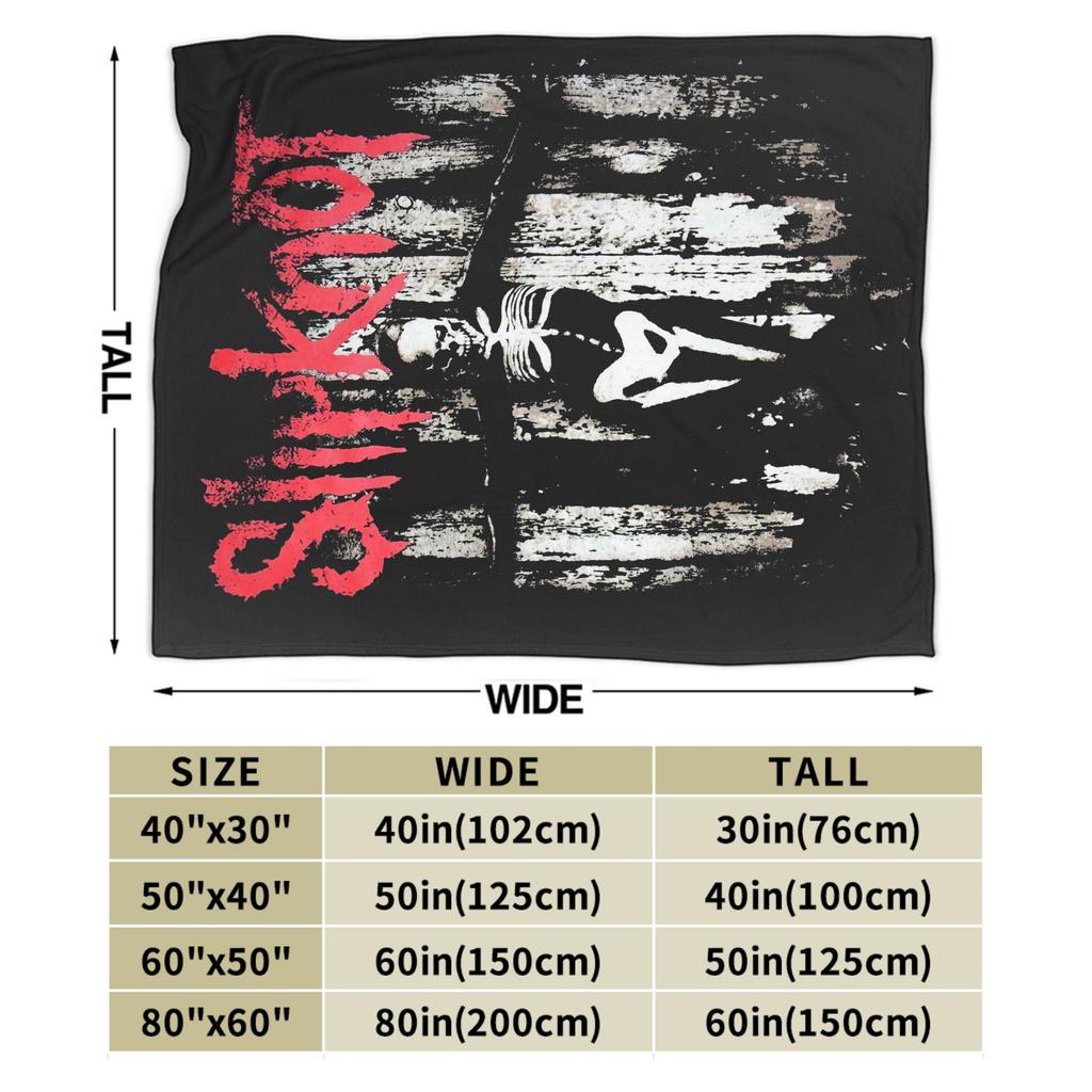 Custom S-Slipknoted Flannel Blankets Heavy Mental Band  Throw Blanket For Bed Sofa Couch 125*100Cm Quilt
