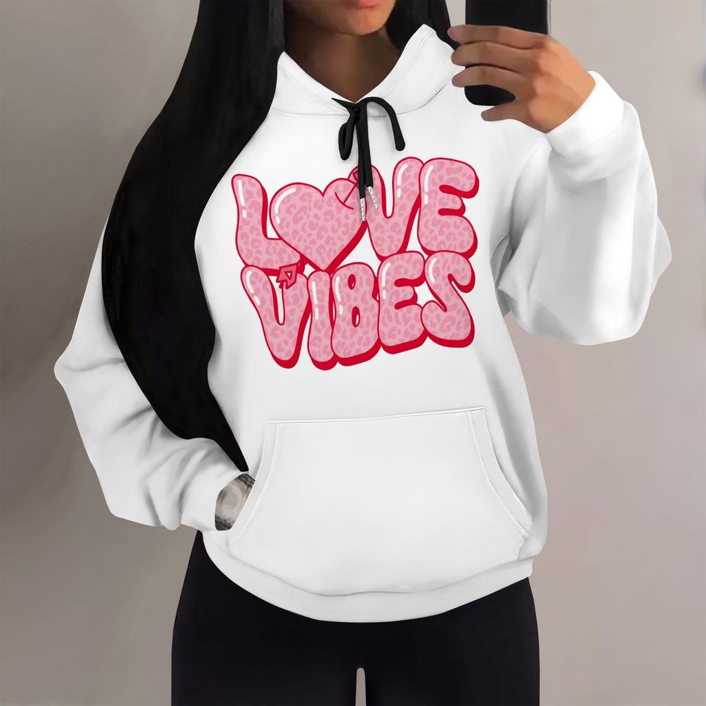 European & American Women's Casual Printed Hooded Sweatshirt A8773