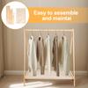 Wood Clothes Rack Foldable Wardrobe Storage Rack Portable Clothing Storage Organizer Shelves Clothes Storage Rack for Shoes Bags