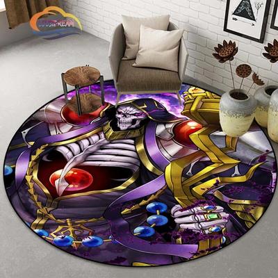 Japanese Popular Animation Overlord Series Wallpaper Round Rug 3D Printing   Living Room Doormat Non Slip Chair Cushion Carpet