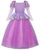 ReliBeauty Princess Dress for Princess Halloween Kids Size 140 Girls, Cosplay, Costume, Costume, One-Piece Set, Purple,
