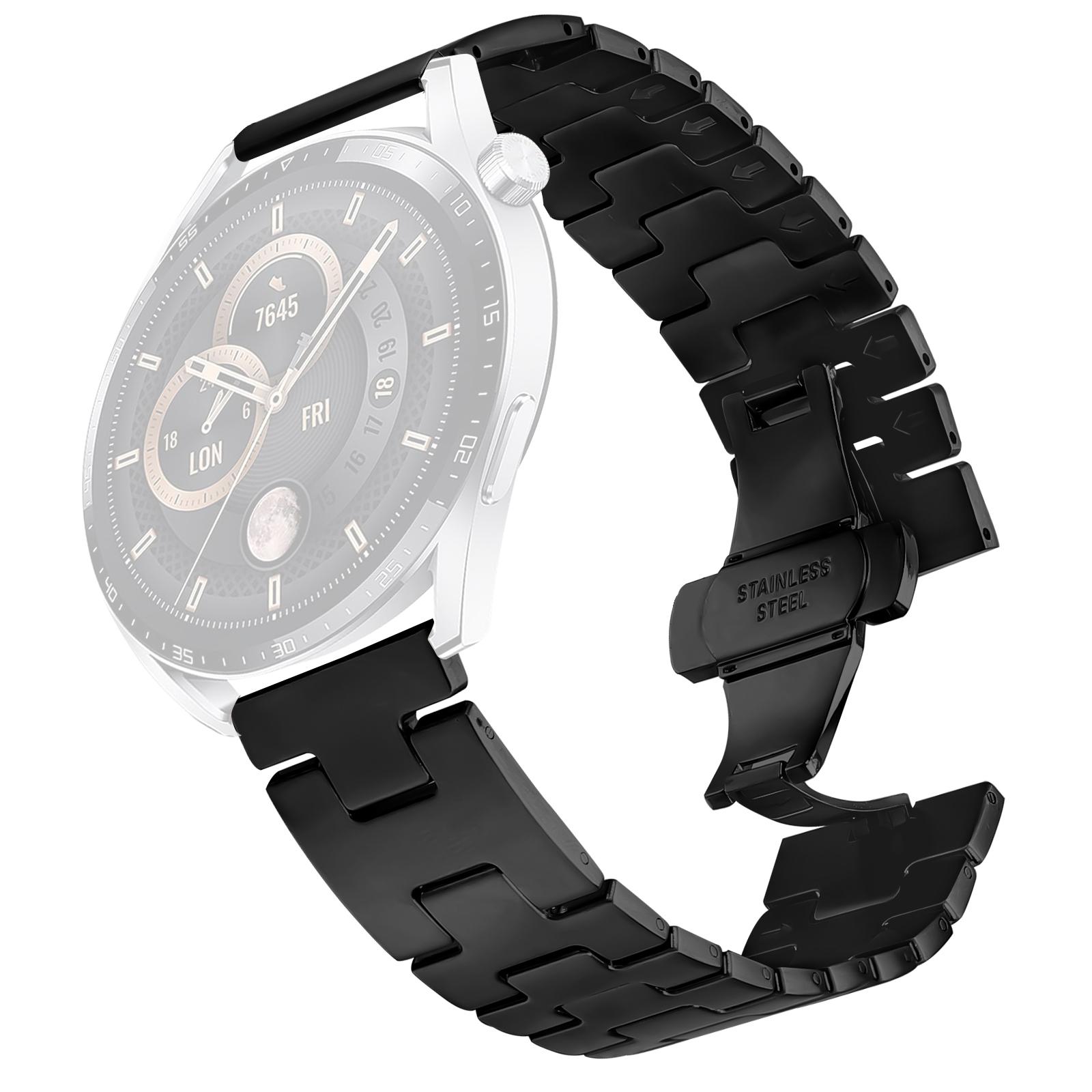 

For Honor MagicWatch Replacement Strap H Type Metal Watch Band Black