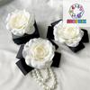 Black Bow Flowers Collar Pin French Style Camellia Flower Bow Brooch Mourning Brooch Women Shirt Collar Clothes Jewelry
