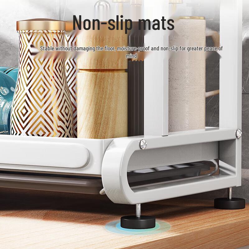 Modern 2-Tier Carbon Steel Kitchen Countertop Drying Rack