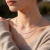 Stainless Steel Round Snake Chain Necklace, Fashionable And Versatile Basic Chain Collarbone Chain Nc-201
