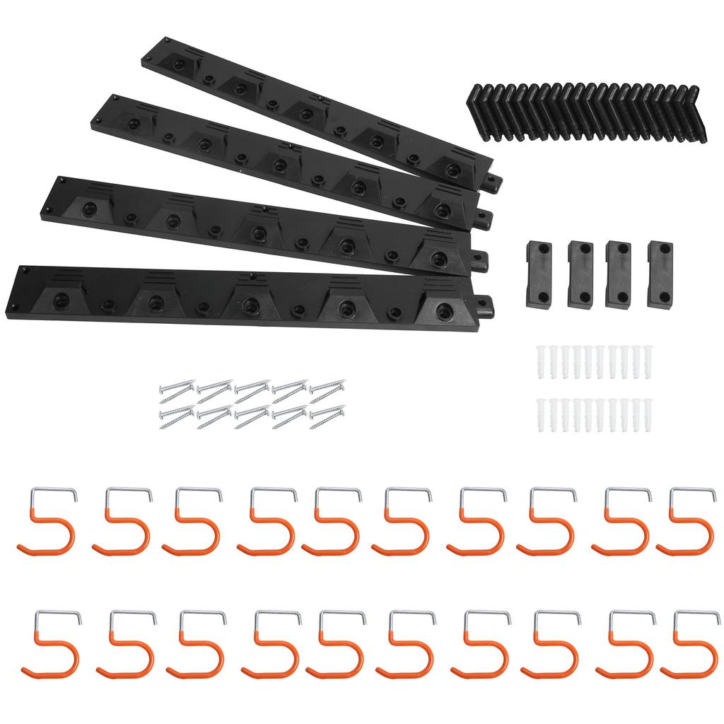 64in Garage Storage System WallMounted Garage Organizer Garden Tool Organizer Hanger for Home