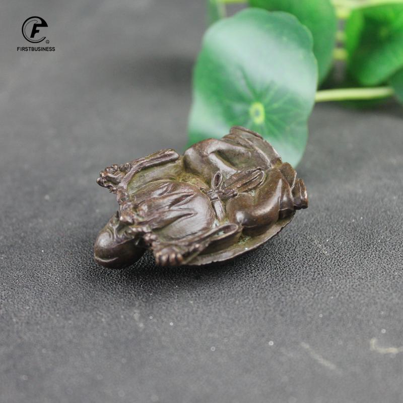 Retro Copper Chinese divination Turtle Statue Desk Ornament Vintage Tortoise Miniatures Figurines Home Decoration Accessories
