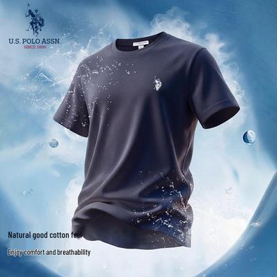 Camiseta casual de manga corta con cuello redondo para hombre