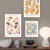 Valencia Orange Positano Lemon Flowers Leaves Wall Art Print CanvasNordic Poster Painting  Wall Pictures For Living Room Decor