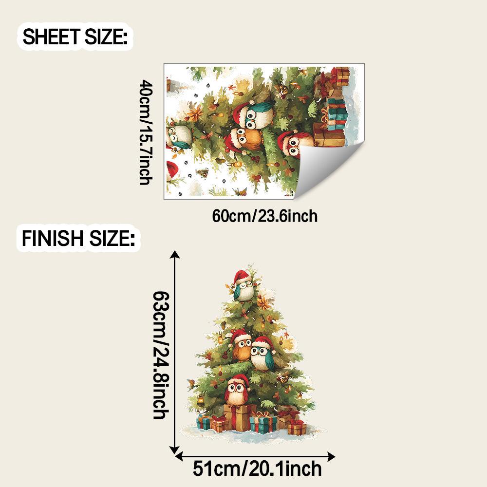 

Милая сова и подарок на елку, наклейки для украшения стены дома в гостиной