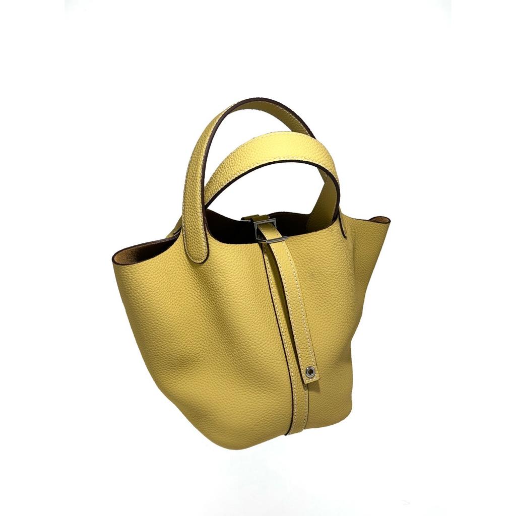 2025 Popular Bag Women's First Layer Cowhide Vegetable Basket Bag Versatile Bucket Bag Genuine Leather Women's Bag High-end Handbag