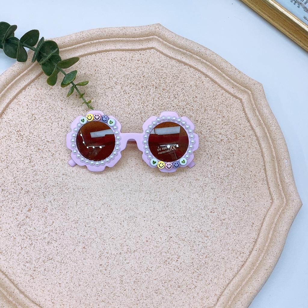 Moda İnci Çocuk Güneş Gözlüğü Kendin Yap Bebek Yuvarlak UV Korumalı Güneş Gözlüğü Güneşlik Gözlükleri Trend