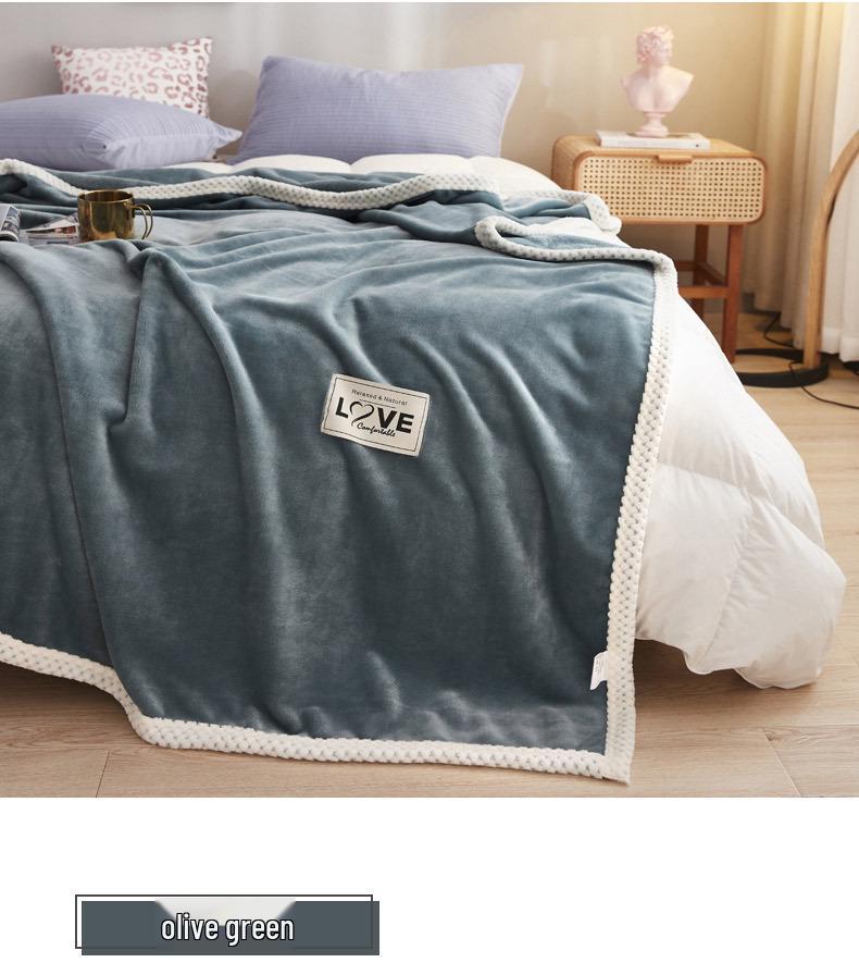 Solid Color Thickened Fleece Blanket – Cozy, Warm, and Perfect for Office Naps and Seasonal Gifts