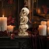 Personalized Shelf Display Stacked Skull Heads Statue Gothic Resin Figurine See Speak Vintage Aged Bone Figurine Hear No Evil Skulls Sculpture