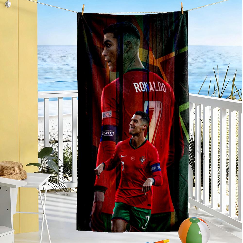 Asciugamano da Spiaggia Cristiano Ronaldo Celebrazione Super Morbido & Assorbente Confortevole Leggero Adatto per Nuoto, Palestra, Campeggio, Yoga Vacanza