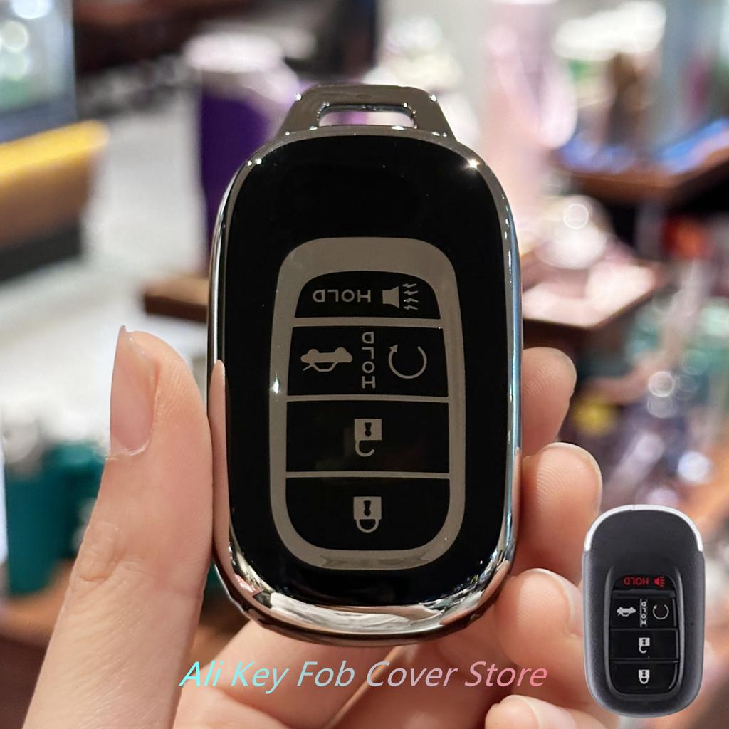 Key Fob Cover Car Keychain Lanyard for Honda 2022 2023 2024 Civic Accord HR-V Pilot CR-V Car Key Case Protector Holder Shel