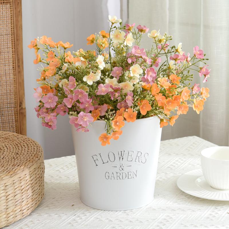 Rustic Flasket Set Artificial Flowers Dried Flowers Living Room Desktop Floral Art Decorations Small Floral Pattern Tia...