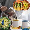 8 Pieces/set of Diamond Sun Patterned Coasters, DIY Coasters with Holder, Suitable for Beginners and Adults, Art and Craft Supplies Gifts