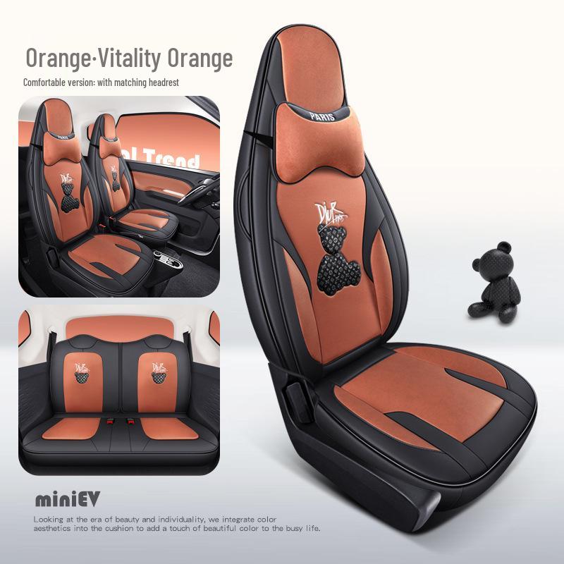 Anwendbares Wuling Hongguang MINIEV Technologie Bär Cartoon Autositzkissen für alle Jahreszeiten