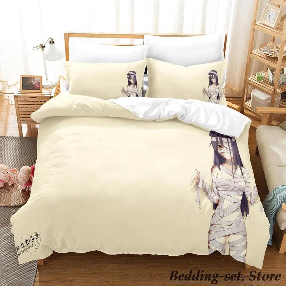 Mummy Girls Anime Bedding Set Single Twin Full Queen King Size Bed Set Adult Kid Bedroom Duvetcover Sets Anime Parure De Lit Bed