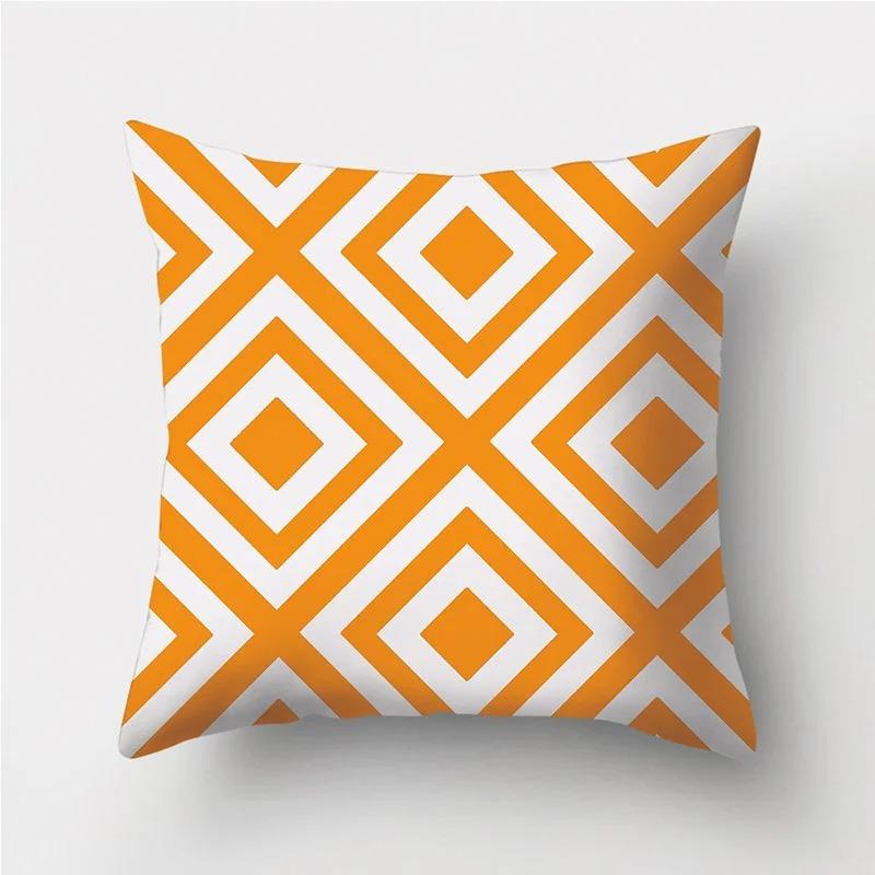 Orange Warm Color Irregular Pattern Series Pillowcases Geometric Striped Pillowcases Sofa Car Sofa Living Room Decoration