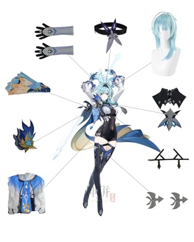 [Excellent Quality] Eula Lawrence Cosplay Costume with Wig, Knights of Favor, Genshin Impact, Adult Costume, School Festival, Event, Stage Outfit (Eul