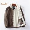 Herren Mantel Revers Langarm Doppelseitiger Polarfleece Mantel mit Taschen Herbst Winter Einfarbig Lässige Oberbekleidung