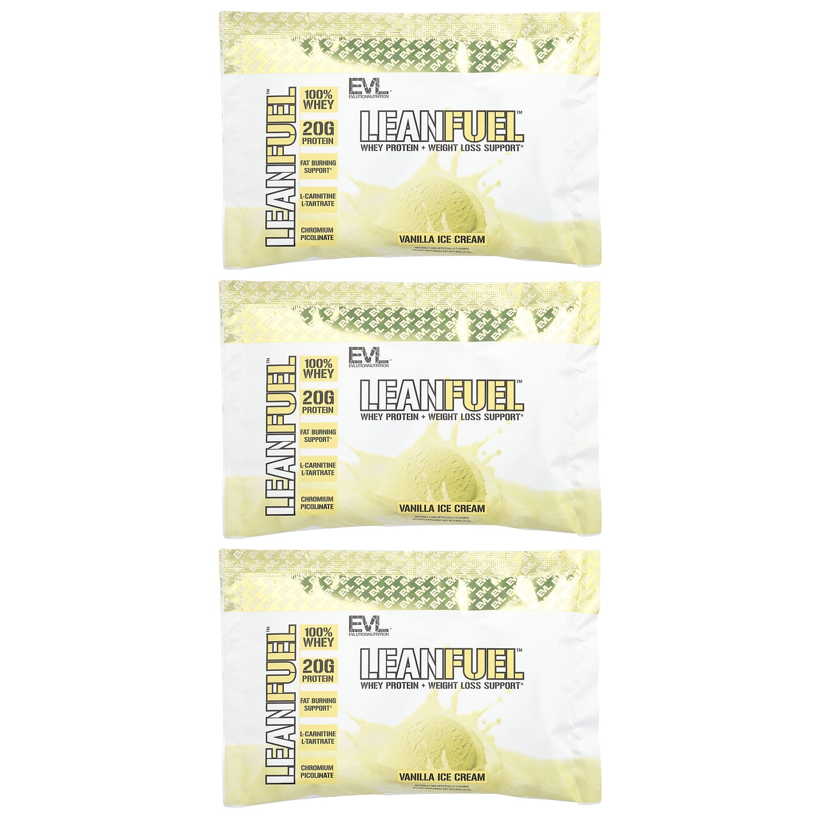 

Leanfel™, Vanilla Ice Cream, 3 Pack, 27.1G (0.96Oz) Each