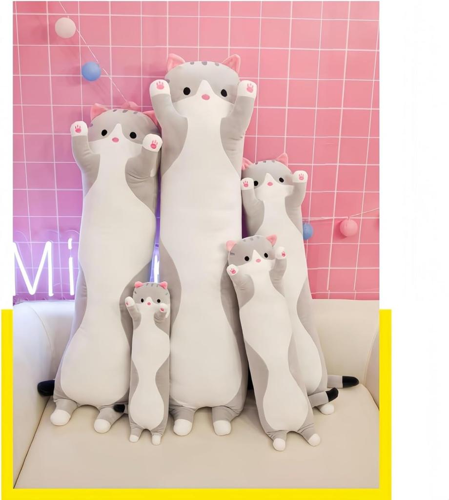 BDHD Cat Cushion, Fluffy Plush Body Pillow for Sleeping Together, Cute and Soothing, Supports Restful Sleep, Multi-functional, Suitable for Side
