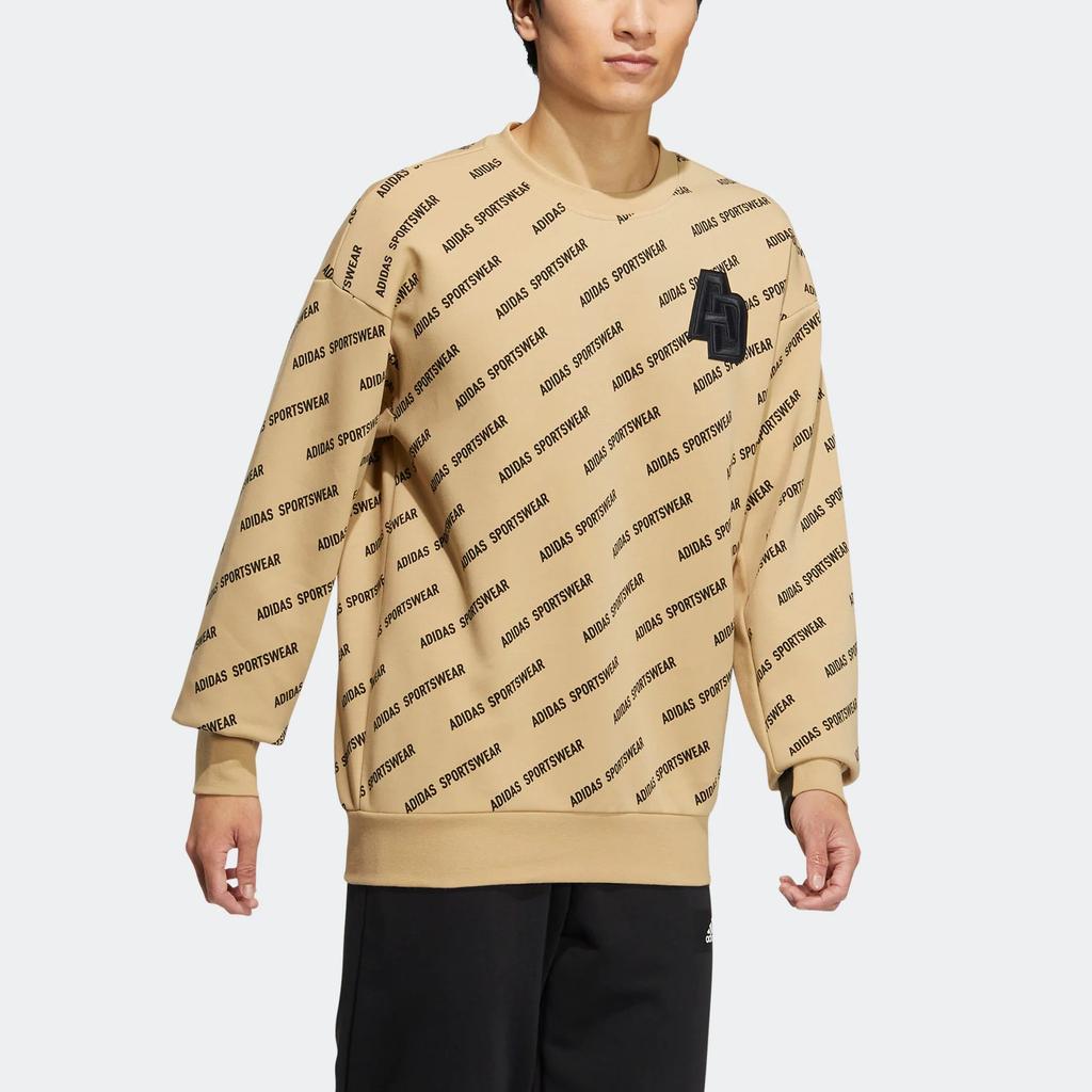 Adidas Sweatshirts Men's Khaki Crew Neck Moderate Regular IB2742