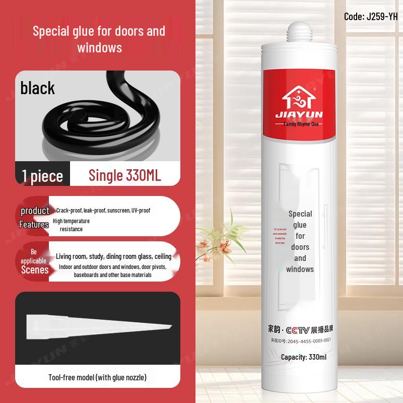 Silicon Negru Impermeabil Etanșant pentru Ferestre și Uși pentru Chituire Margine Goluri, Adeziv Sticlă Anti-Mucegai