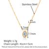 Chris April 316L Stainless Steel Pear Cut Zirconia Simple Pendant Necklace for Women