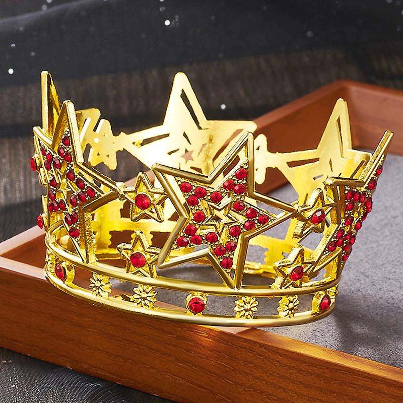 Luxury Star Tiaras Rhinestone Crown for Birthday Cake Topper Decoration Headwear Small Diadem Gift Accessories