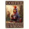 Retro Tin Sign Metal Wall Decor Vintage Americana Plaque Rusty Chicken Art for Kitchen Bar Coffee Farmhouse
