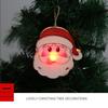 3PCS Christmas Wooden Pendant with LED Light Santa Elk Snowman Pattern Luminous Pendant Christmas Tree Decoration