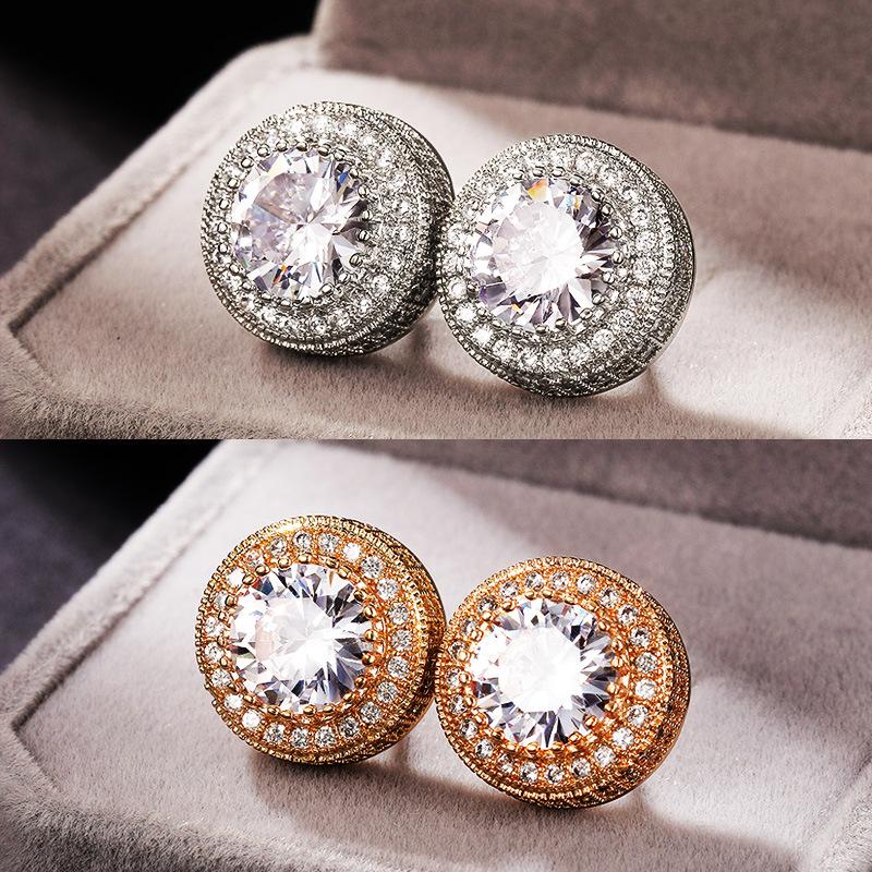 Earrings, Versatile Round Zircon Stud Earrings, Women'S Fashion Hipster Accessories