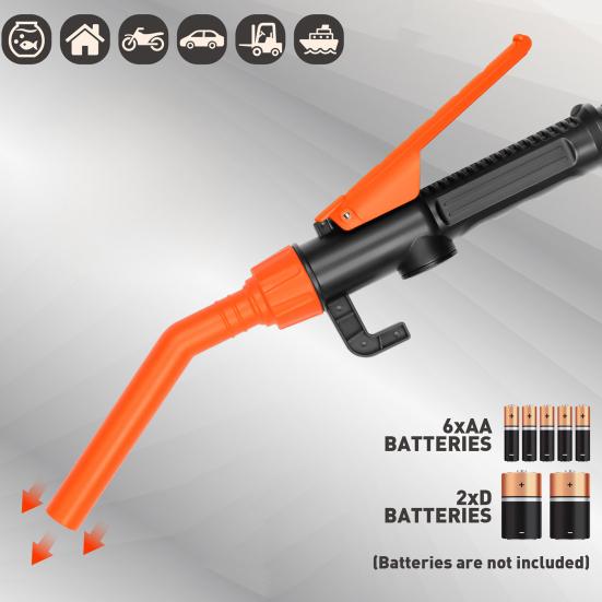 Portable Transfer Pump Battery Operated Electric Siphon Pump Powerful Suction Easy to