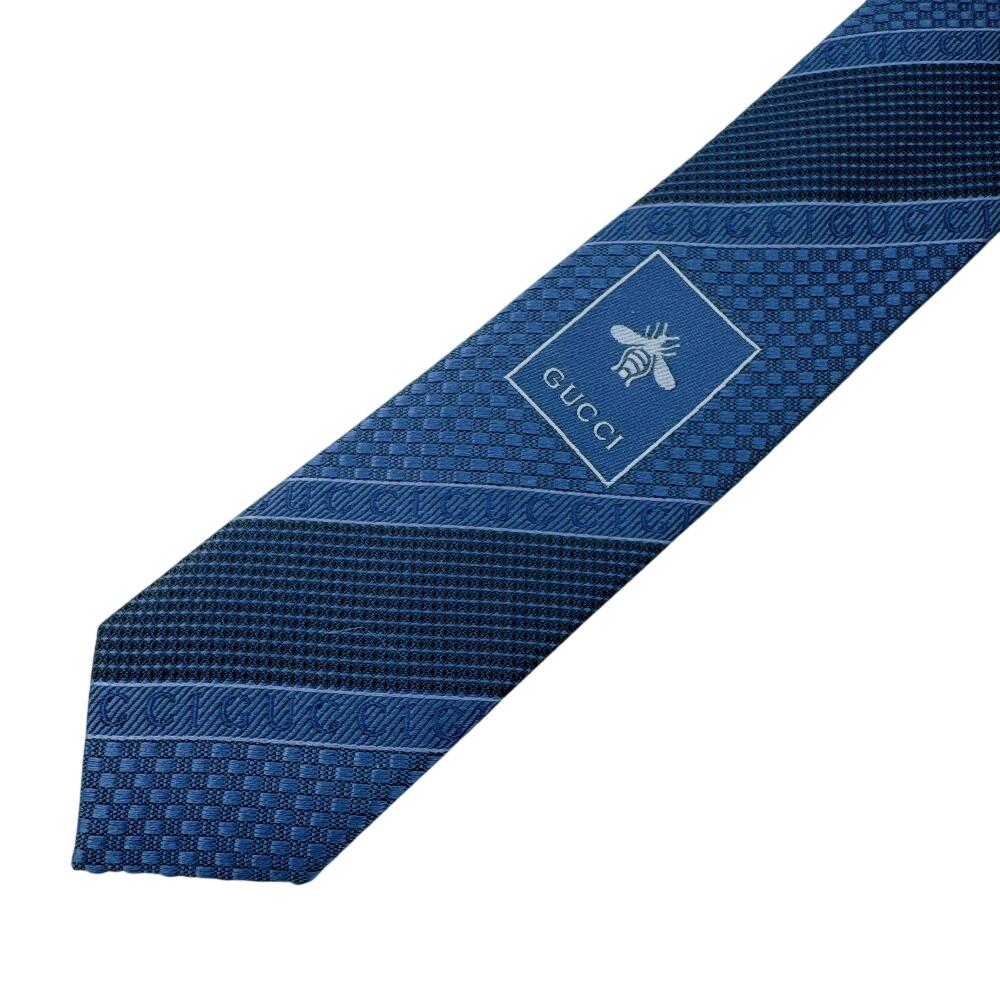 GUCCI GG pattern silk tie blue silk Used
