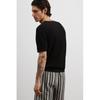 H M Regular Fit Ribbed Knit Tee Black