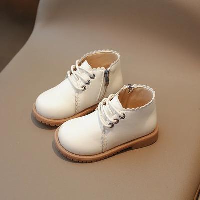 Nuovi Stivali da Bambina 2024 Primavera Autunno Tinta Unita Lacci Versatile Morbidi Moda Bambini Casual Stivaletti Semplici Antiscivolo Stivale Bambino