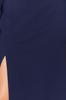 Women's Dress New Season Fashion Navy Blue Slit Square Collar Woven Dress