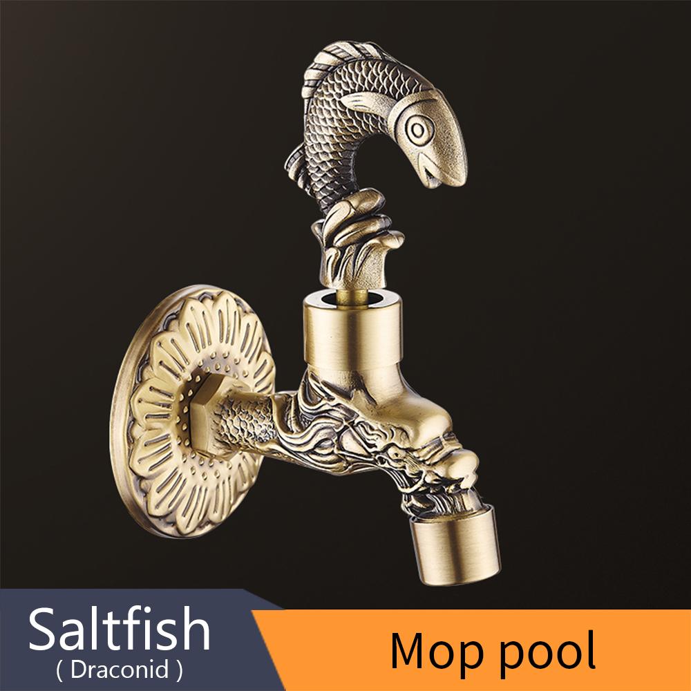 Bidcock Faucet Antique Bronze Dragon Carved Tap Bathroom Mop Faucet Washing Machine Faucet Outdoor Faucet For Garden 811573