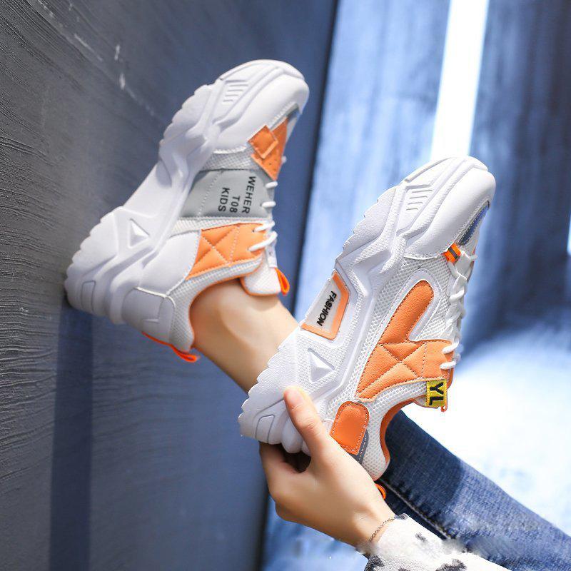 Neue Damen-Turnschuhe mit Farbblock-Design und dicker Sohle