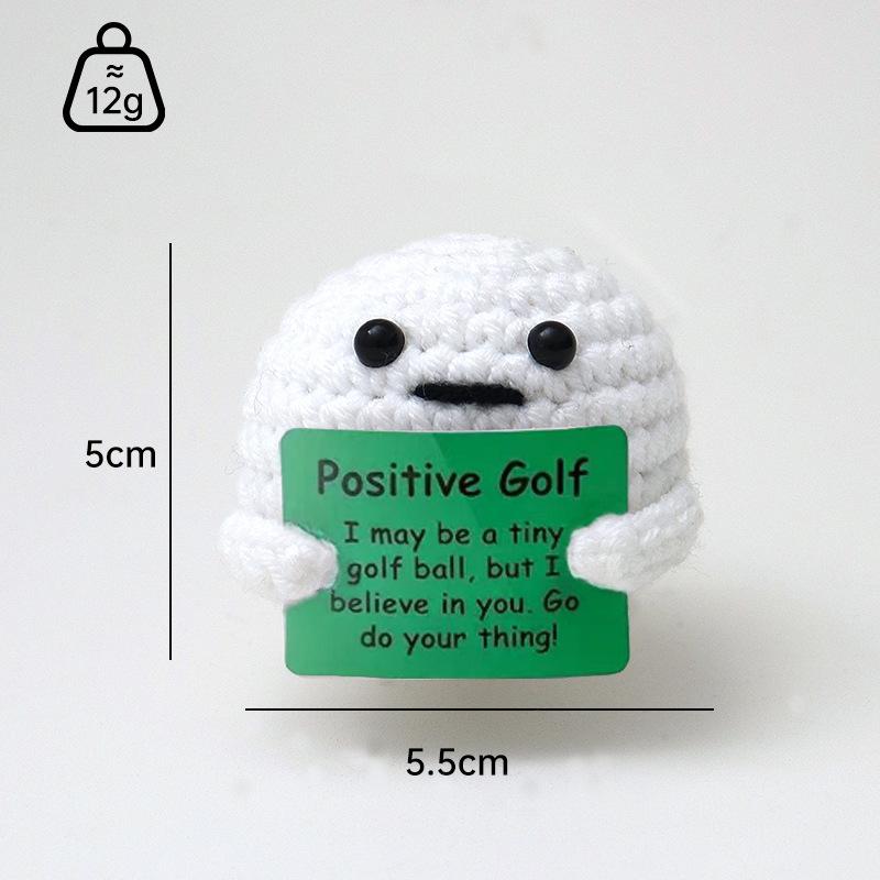 Positive Crochet Dog Doll With Affirmation Card Home Room Decoration Funny Handmade Plush Wool Doll Ornaments Christmas Gifts
