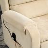 Riser Recliner Armchair Reclining To 160 Degrees with Footrest and Remote Control, In Velvet, 85x88x109 Cm, Cream