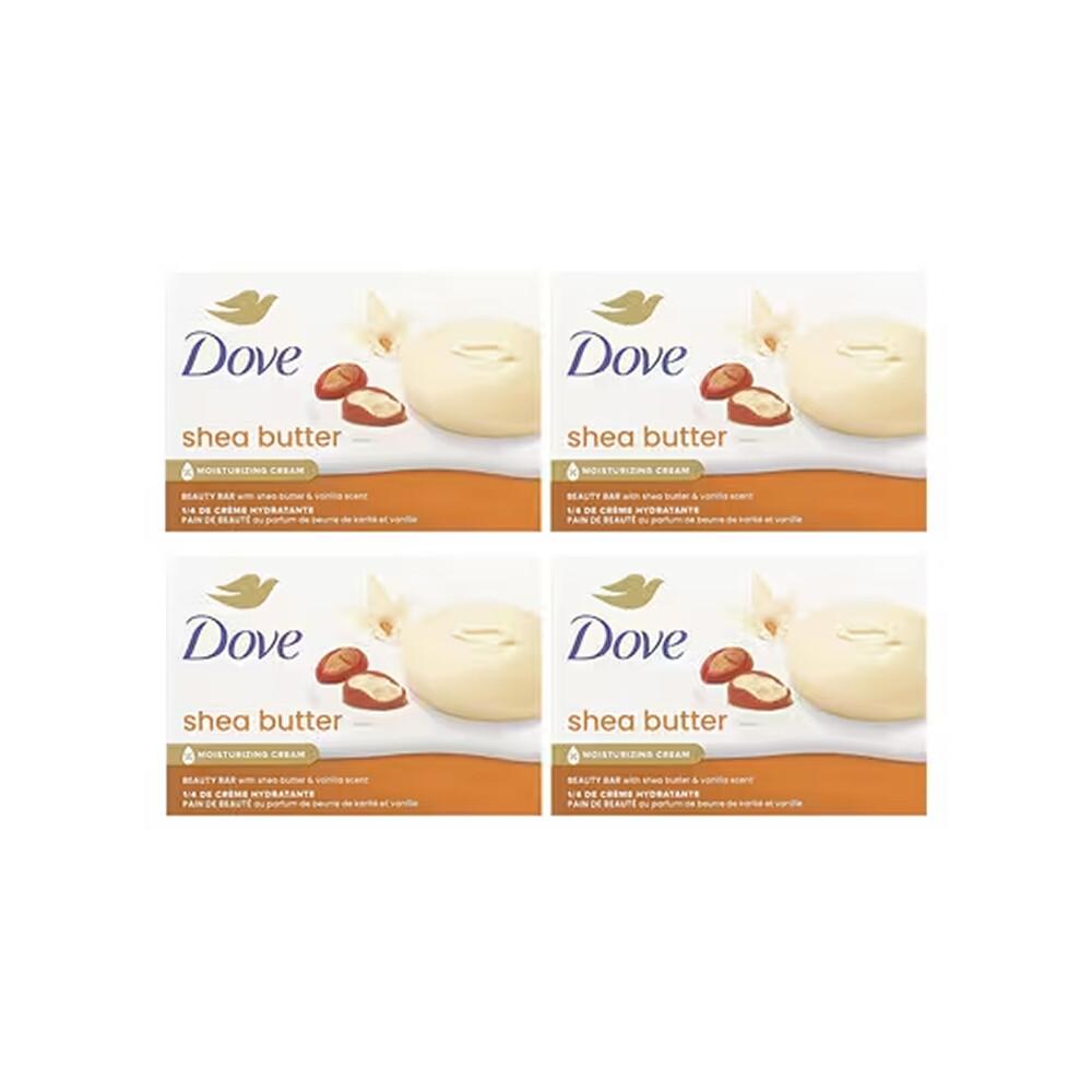Dove Beauty Bar Soap with Shea Butter & Warm Vanilla, 106g (3.75oz) - 4 Bars 106g - 4 ea